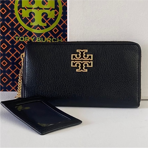 TORY BURCH black leather ID wallet - Picture 1 of 7